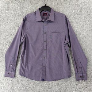 Untuckit Men's‎ Shirt Large Button Down Long Sleeve Windowpane Plaid Symington